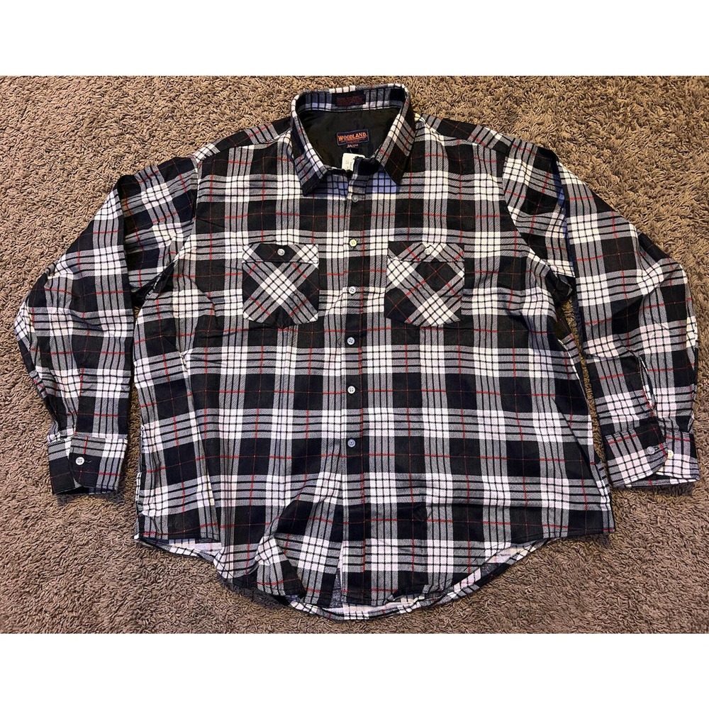 Vintage 90s NWT Woodland Flannel Button-Up Plaid Shirt Big and Tall Size 3X